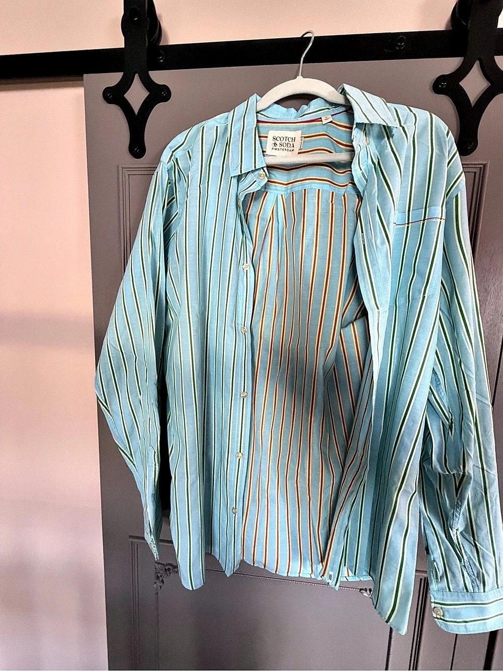 Scotch & Soda Striped Button Down in Blue & Green